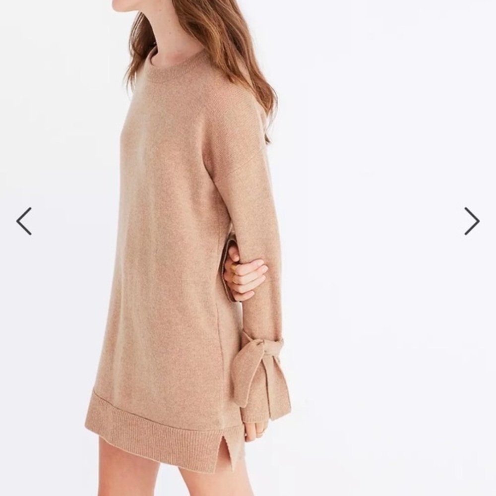 Madewell 100% Merino Wool Tie Cuff Sweater Dress (NEW, size M)